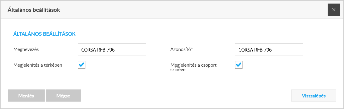 Általános beállítások Általános beállítások